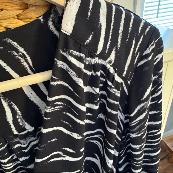 Black and White Zebra Print Women's Top - Picture 6 of 13